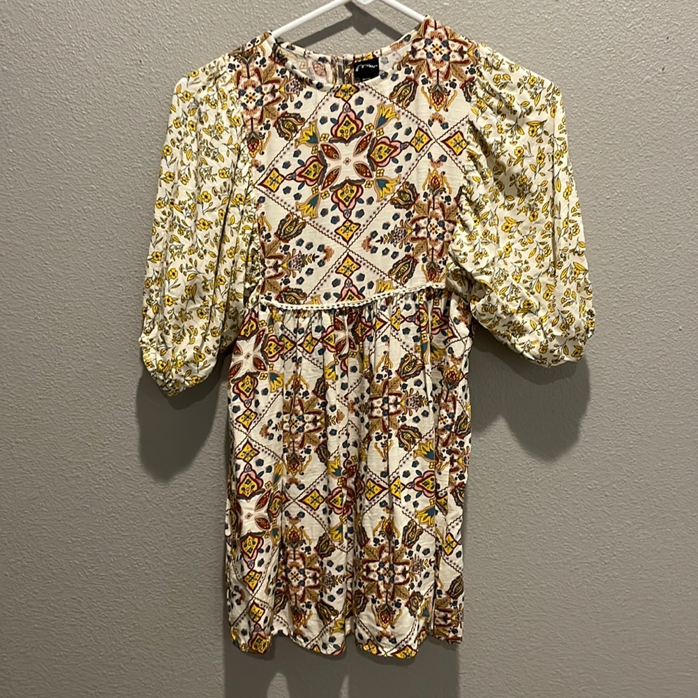 Art Class A-line dress with balloon sleeves